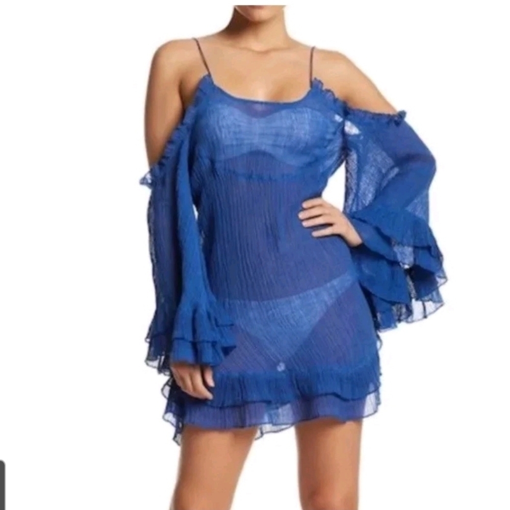 RED CARTER XS cold shoulder swimsuit beach coverup dress tunic top, New W/tags!